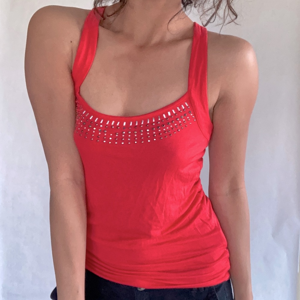 Red hot 🔥 studded Tank top